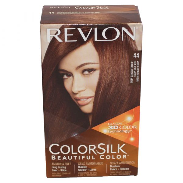 Coloration Cheveux Colorsilk #44 Châtain Rouge Moyen Revlon
