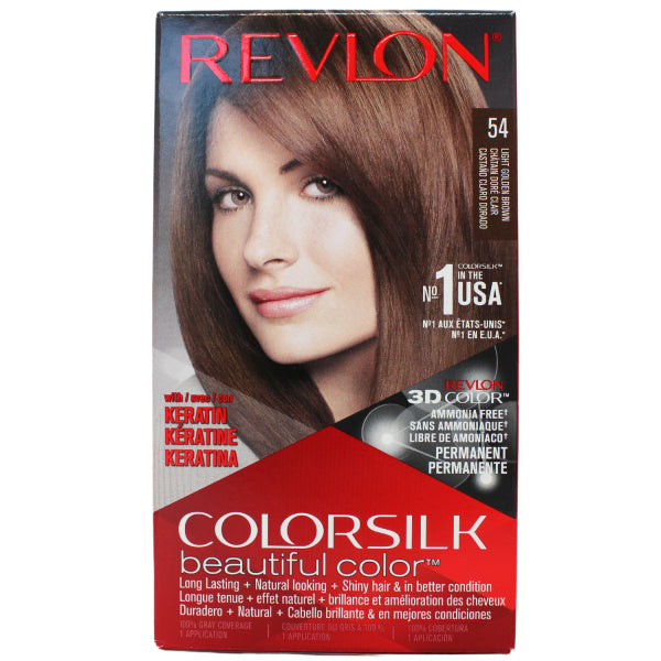Coloration Cheveux Colorsilk #54 Châtain Clair Doré Revlon