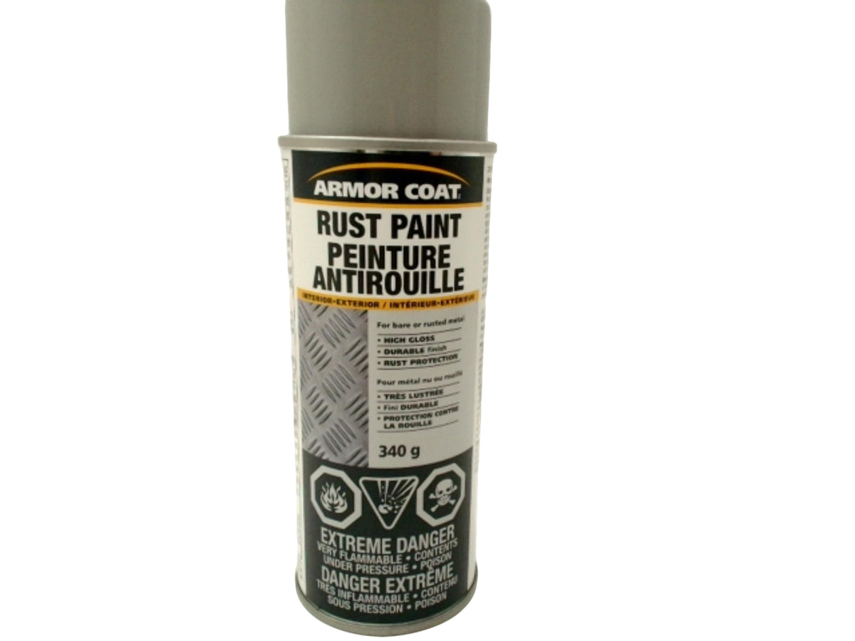 Peinture en aérosol antirouille gris brumeux 340 g. Intérieur Extérieur Armor Coat