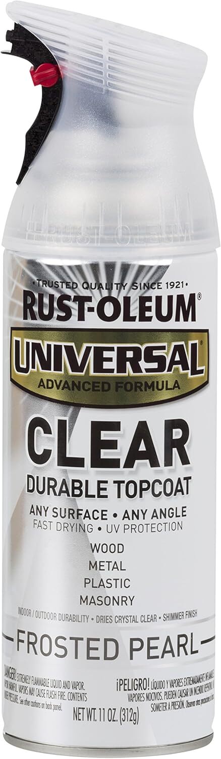 Peinture en aérosol Rust-oleum finition nacrée dépolie couche de finition transparente durable 312 g.