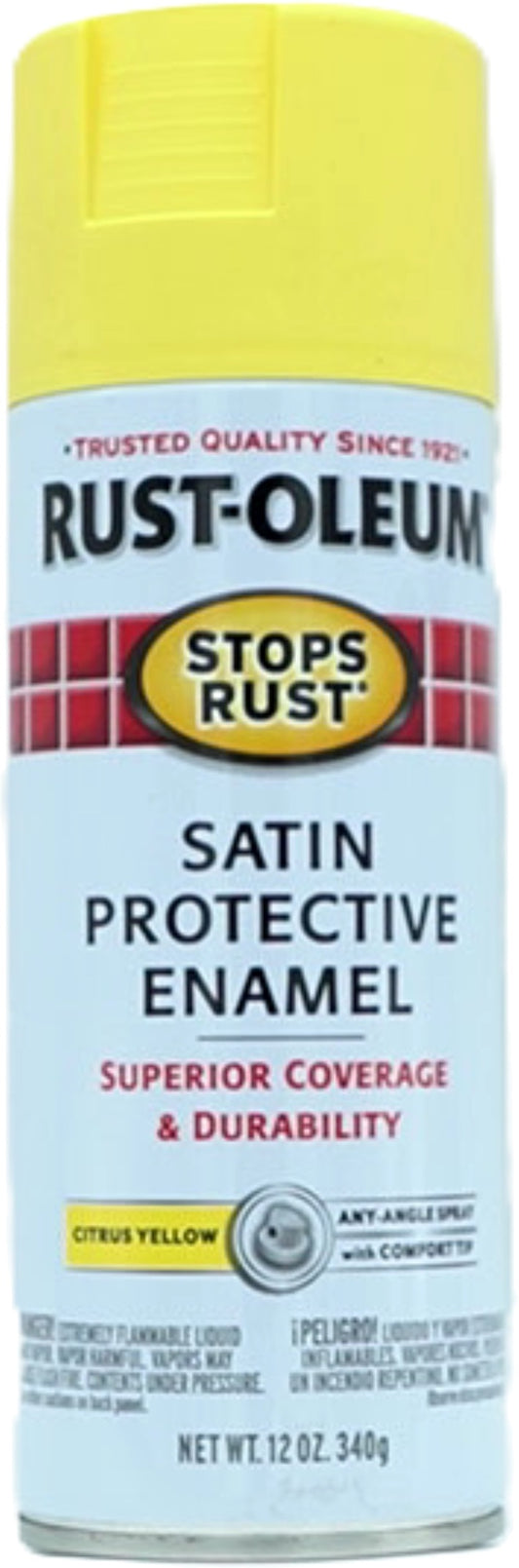 Rust-oleum Spray Paint Satin Citrus Yellow 340g. Stops Rust