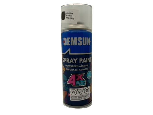 Spray Paint Glossy Black 380g. Demsun
