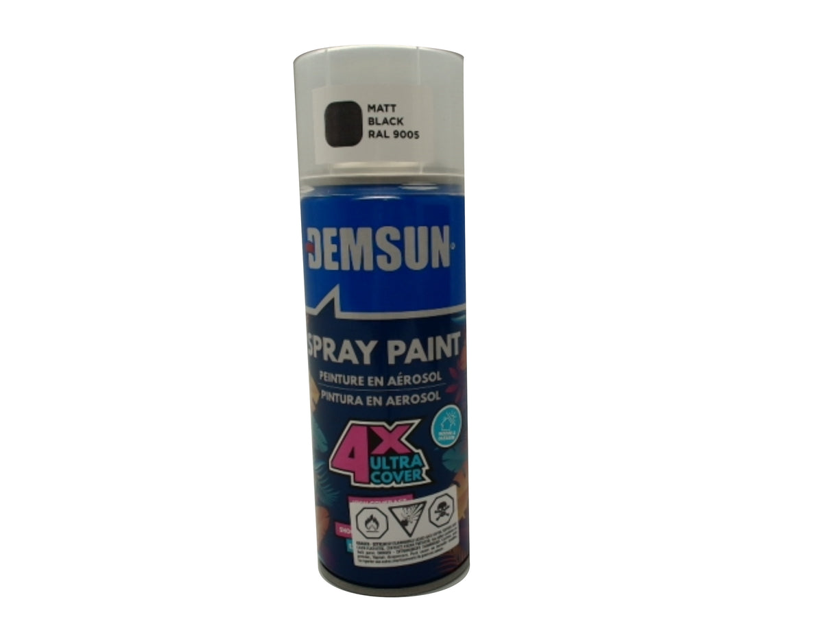 Peinture Aérosol Noir Mat 380g. Demsun