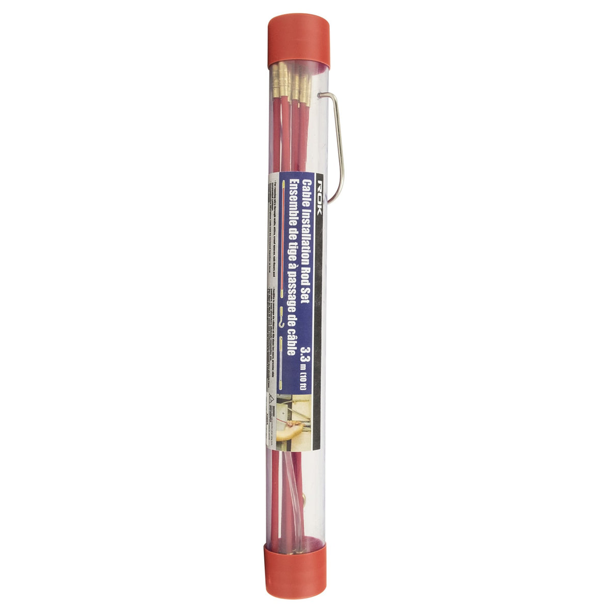 Cable fish rod set 3.3m 12 pc extends to 33 feet with hook or acrylic connecting end and storage cas