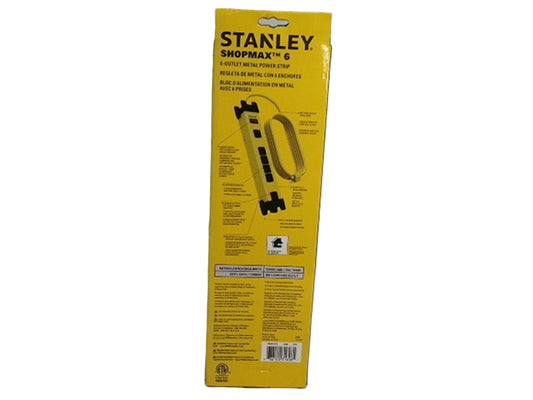 powerbar with 6 outlets - 10 foot cord - metal power strip Stanley - Additional View
