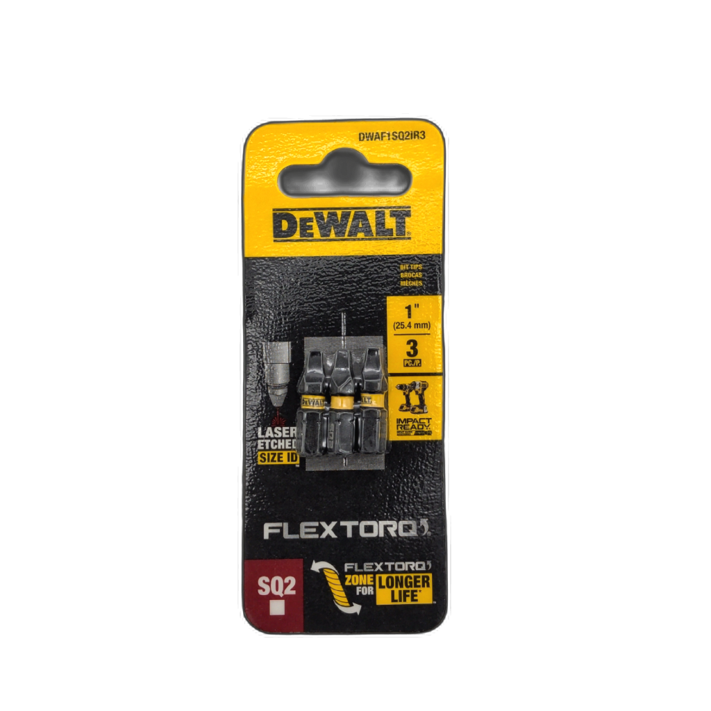 1" Bit Tips 3pk. Robertson #2 Dewalt