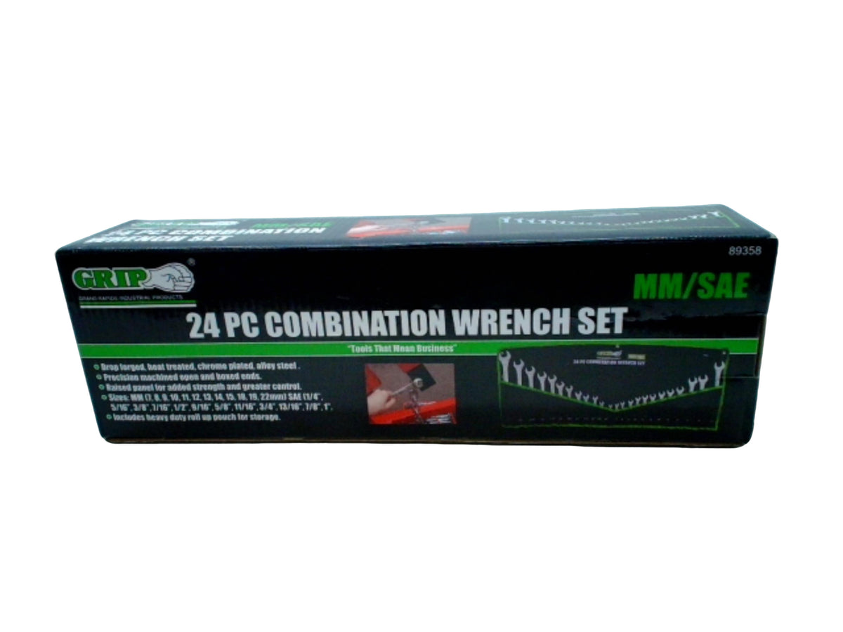 24pc. Combination Wrench Set MM/SAE Grip