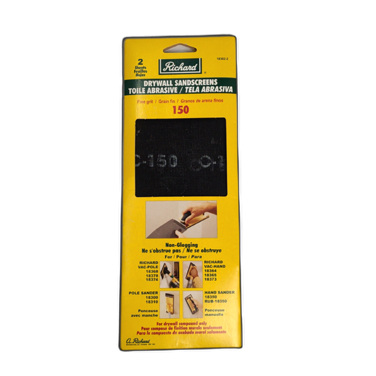 Drywall Sandscreens 2pk. 150 Fine Grit Richard