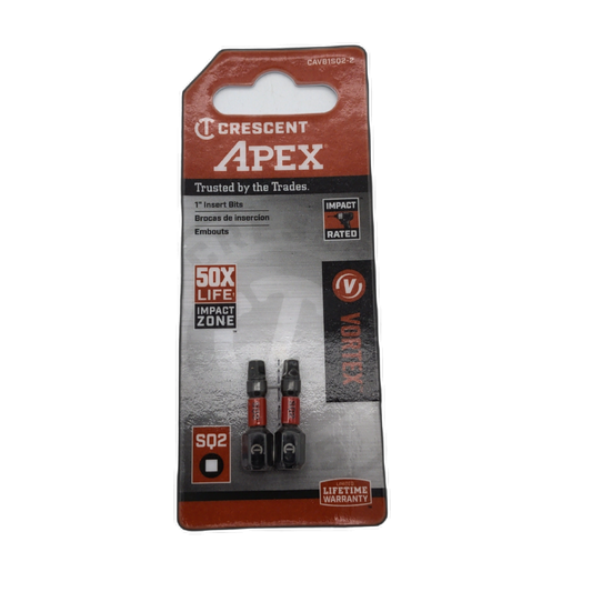 1" Insert Bits 2pk. Robertson #2 Crescent Apex