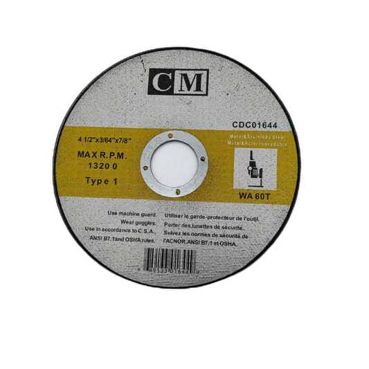 Metal Cutting Disc 4.5" x 3/64" x 7/8"
