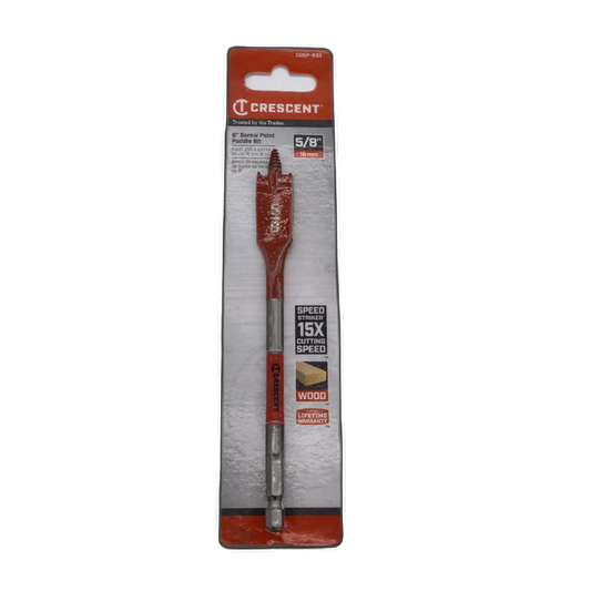 6" Screw Point Paddle Bit 5/8" Crescent