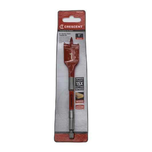 6" Screw Point Paddle Bit 1" Crescent