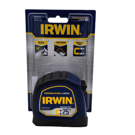 Tape Measure 25' Magnetic Command Lock Irwin