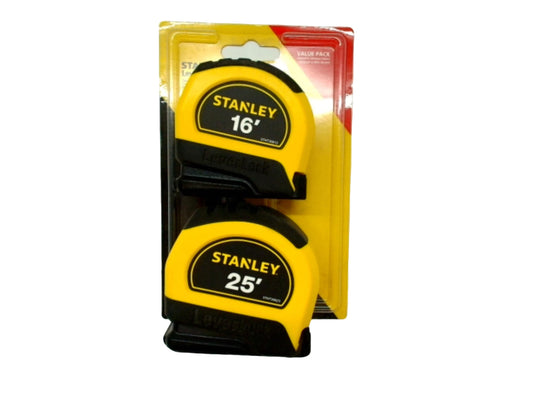 Tape Measures 2pk. 16' & 25' Stanley Leverlock (Break up  7.99, 11.99)
