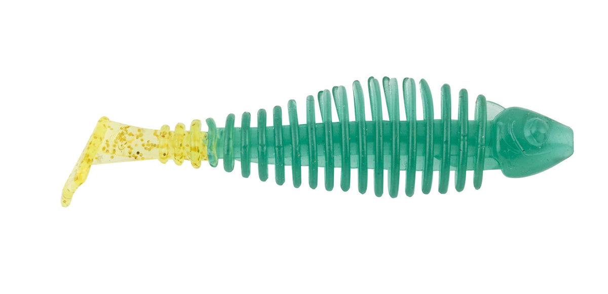 Gaikotsu Swim Tails 3.5" 8pk. Green Glitter Matzuo - Additional View