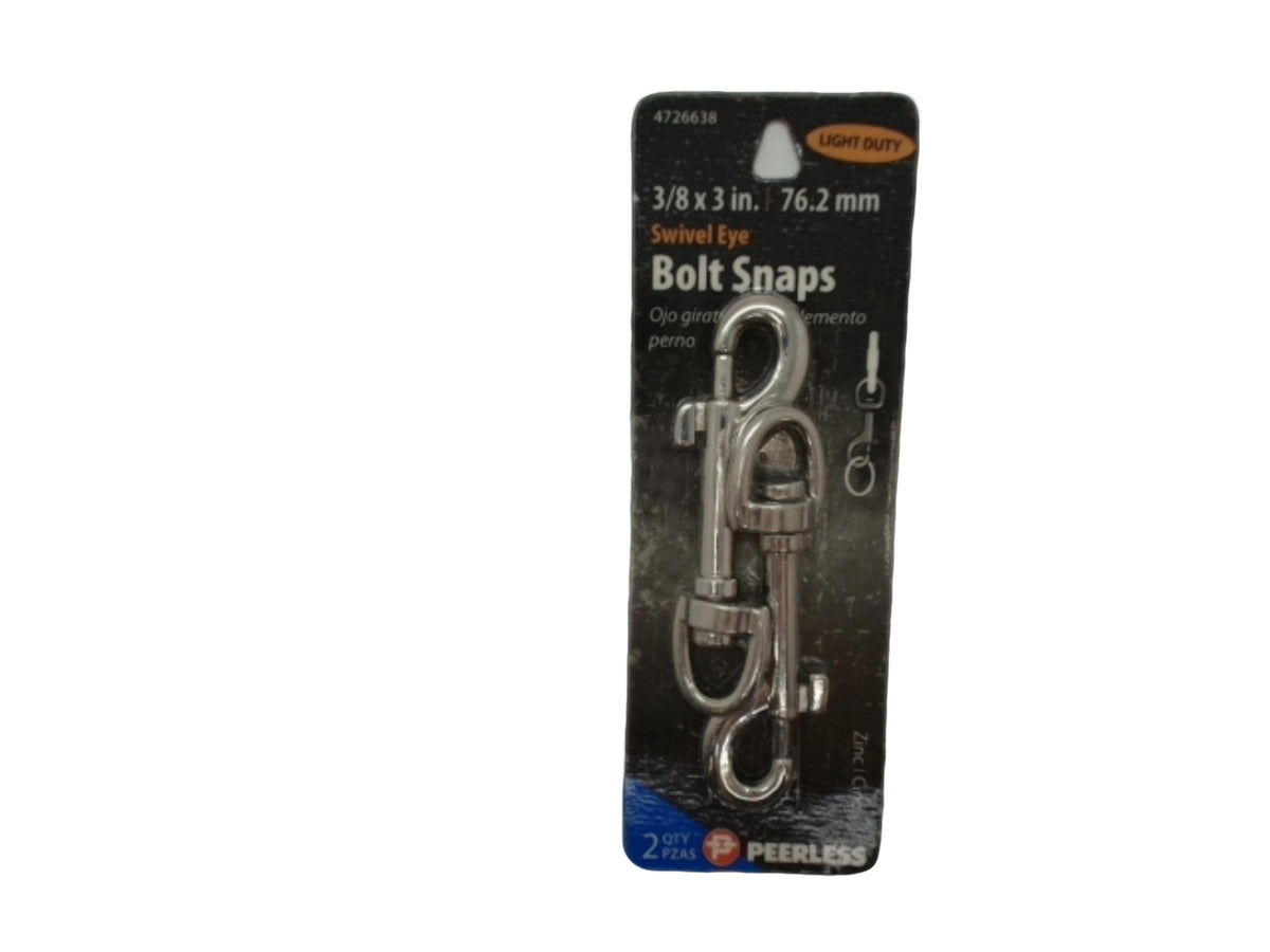 Swivel Eye Bolt Snaps 2pk. 3/8" X 3" Light Duty Peerless