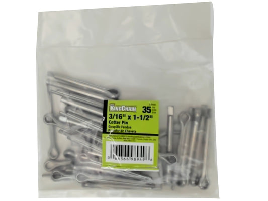 Cotter Pins 3/16" x 1-1/2" 35pk.  Kingchain