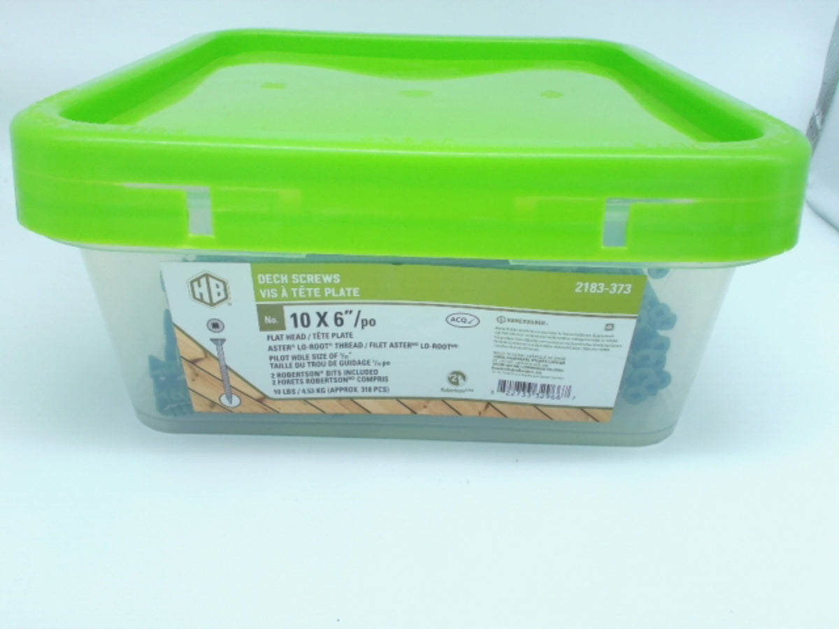 Deck Screws 10 x 6" 10lbs. (Approx. 318pcs.) Green Flat Head