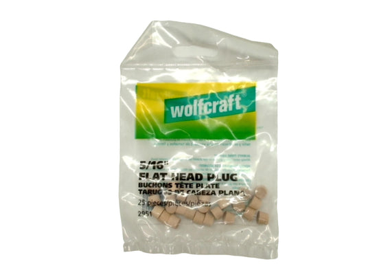 Flat Head Plug 5/16" 25pk. Hardwood Wolfcraft