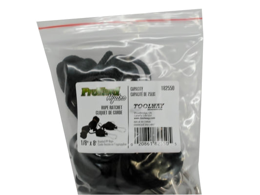 Rope Ratchet 1/8" x 8' 2pk. 75lbs. Capacity Proyard Hydro