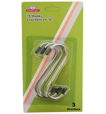 's' Hooks 3pcs Medium Size