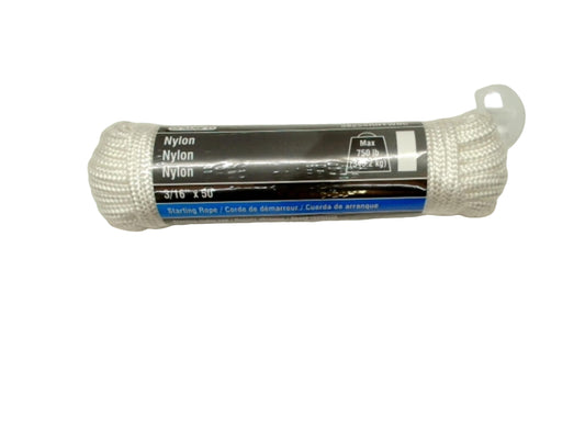 Nylon Starting Rope 3/16" x 50' White 750lb. Onward