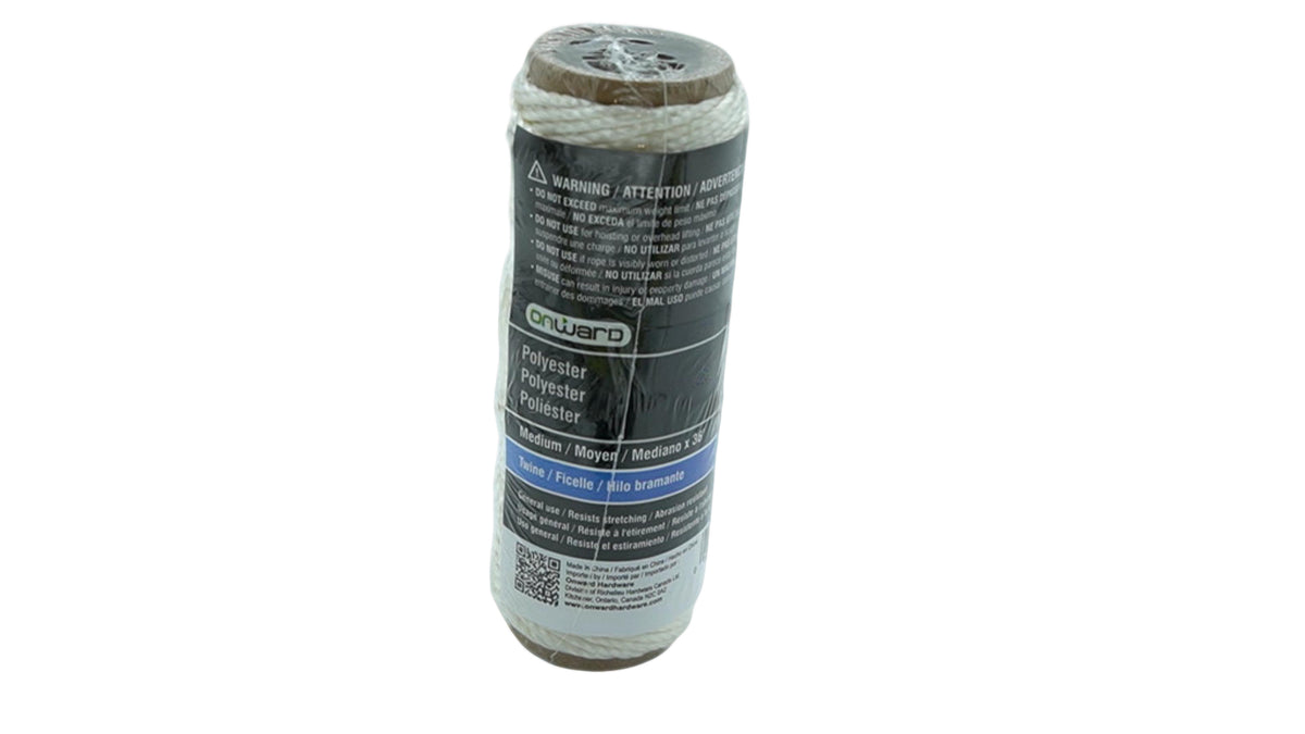 Polyester Twine Medium x 36' White Onward