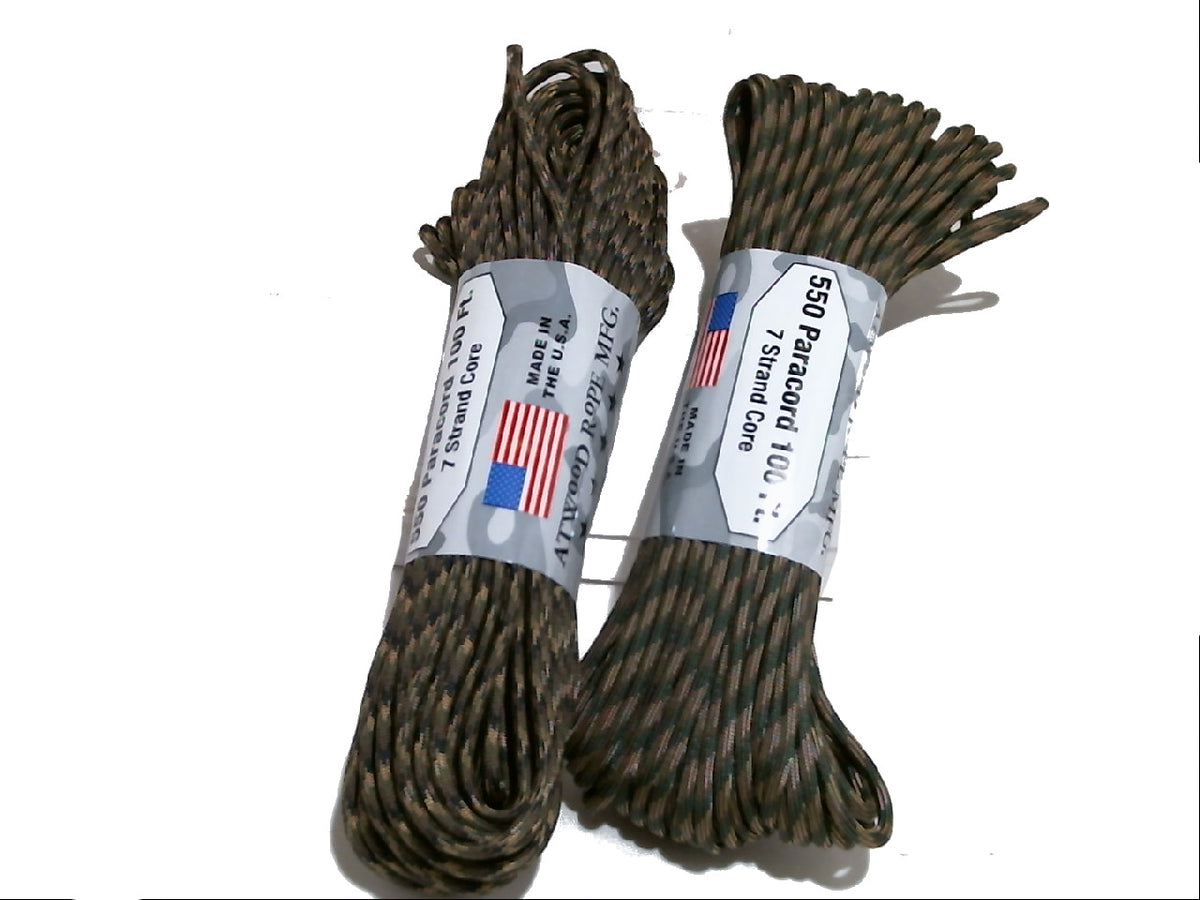 Corde Paracorde 550 30,5 m Camouflage marron