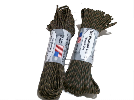 Rope 550 Paracord 100' Brown Camo