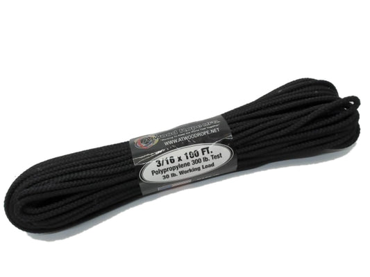 Rope 3/16"x100' Black 300lb.