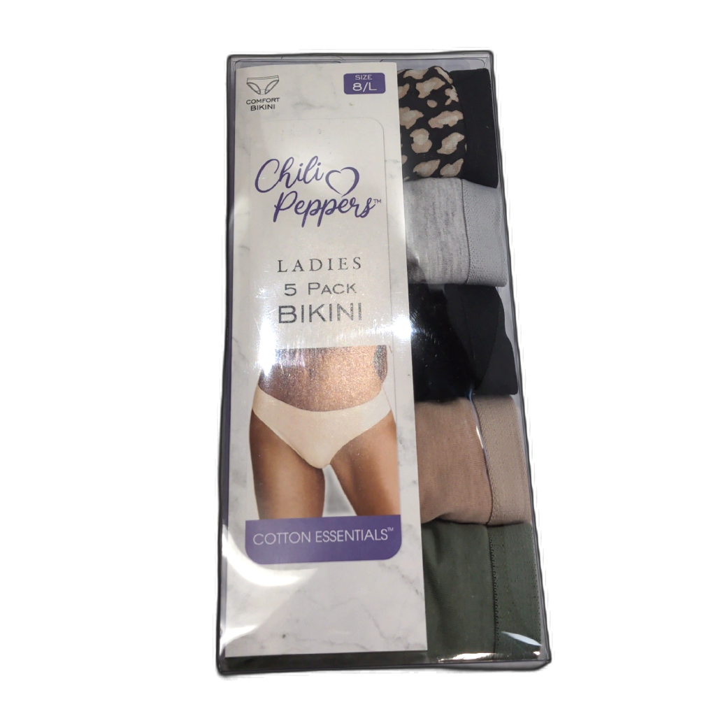 Ladies 5pk. Bikini Underwear Chili Peppers Assorted