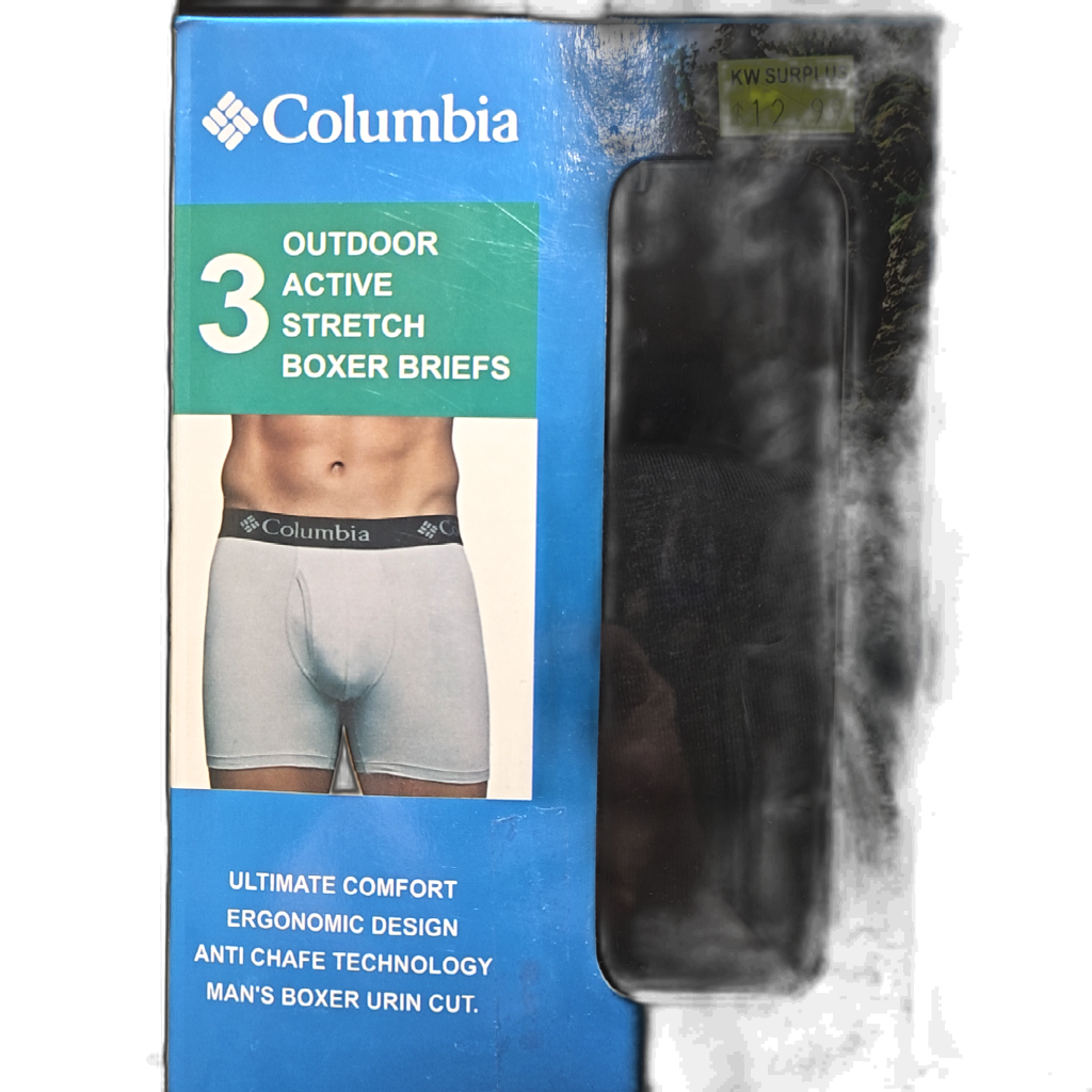 Men's Columbia 3pk. Boxer Briefs Outdoor Active Stretch Assorted