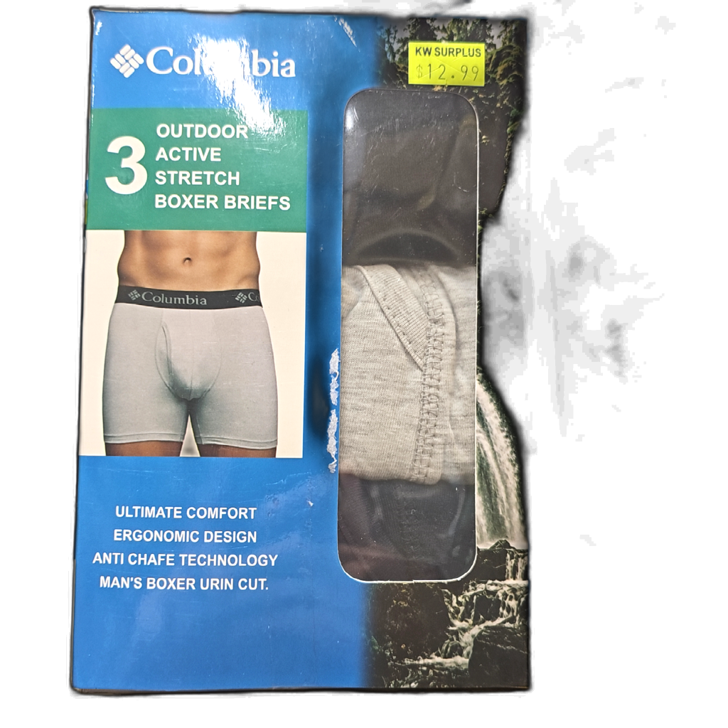 Men's Columbia 3pk. Boxer Briefs Outdoor Active Stretch Assorted