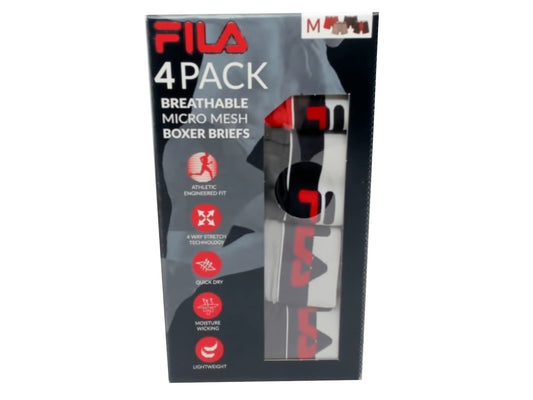 Boxer Briefs 4pk. Medium Breathable Micro Mesh Fila Ass't