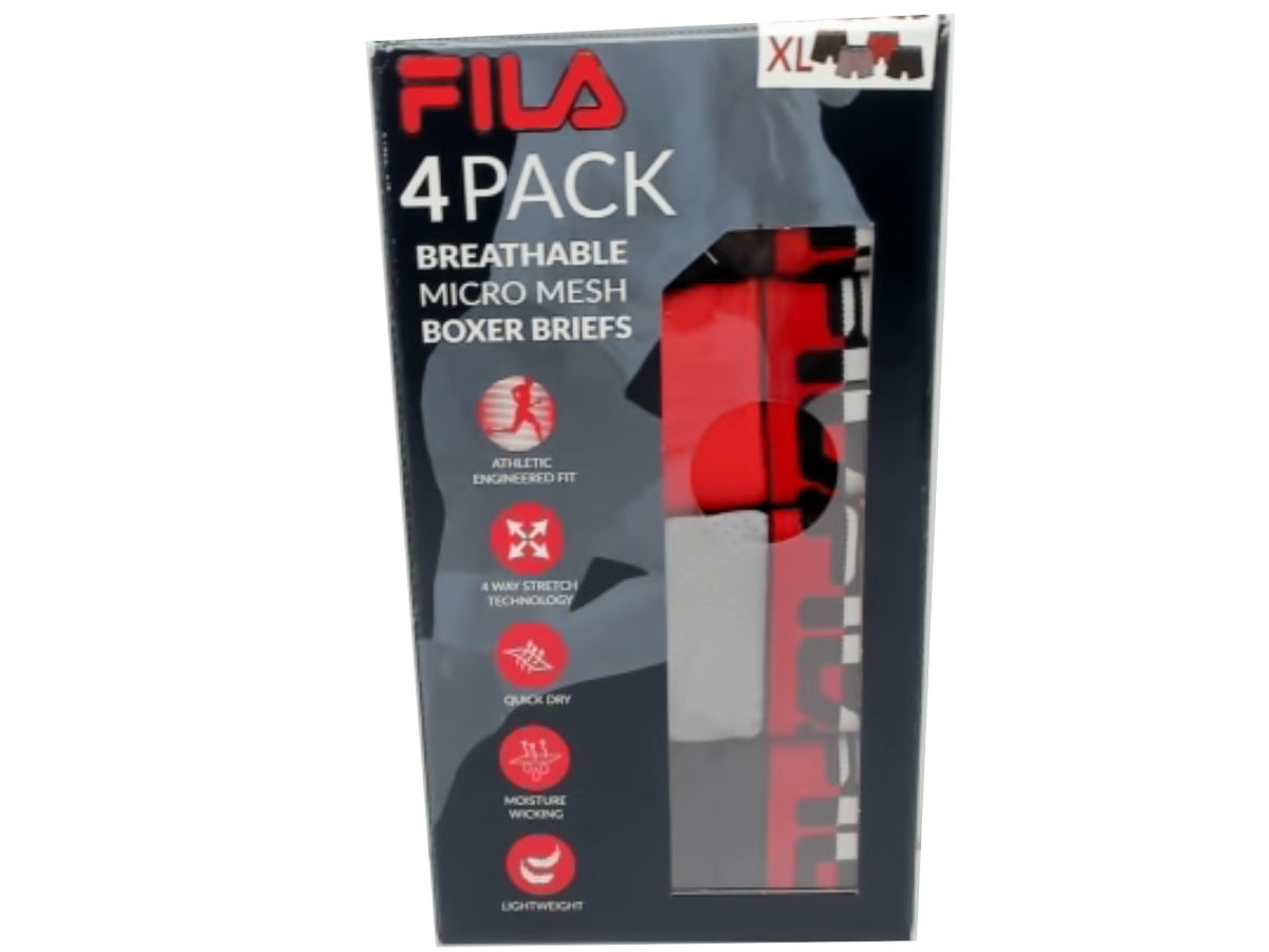 Caleçons Boxers Micro-Maille Respirante Fila Assortis Paquet de 4 - TG