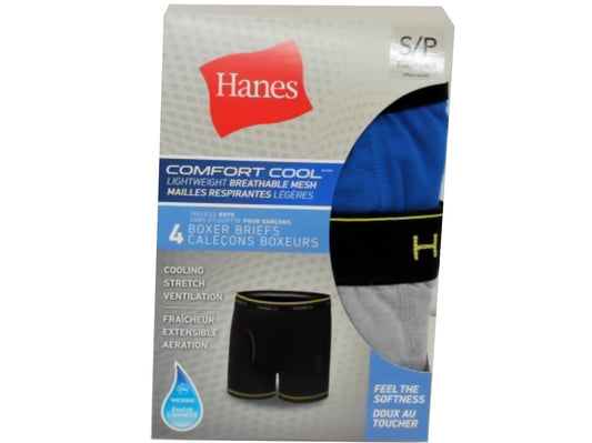 Boy's Boxer Briefs 4pk. Small Tagless Comfort Cool Hanes