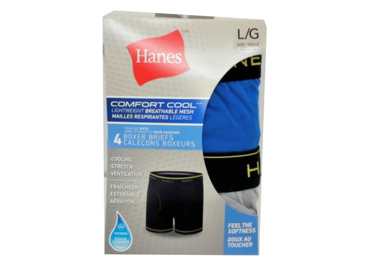 Boy's Boxer Briefs 4pk. Large Tagless Comfort Cool Hanes