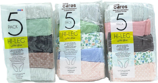 Ladies Hi-Leg Underwear 5pk. XL Max Cares