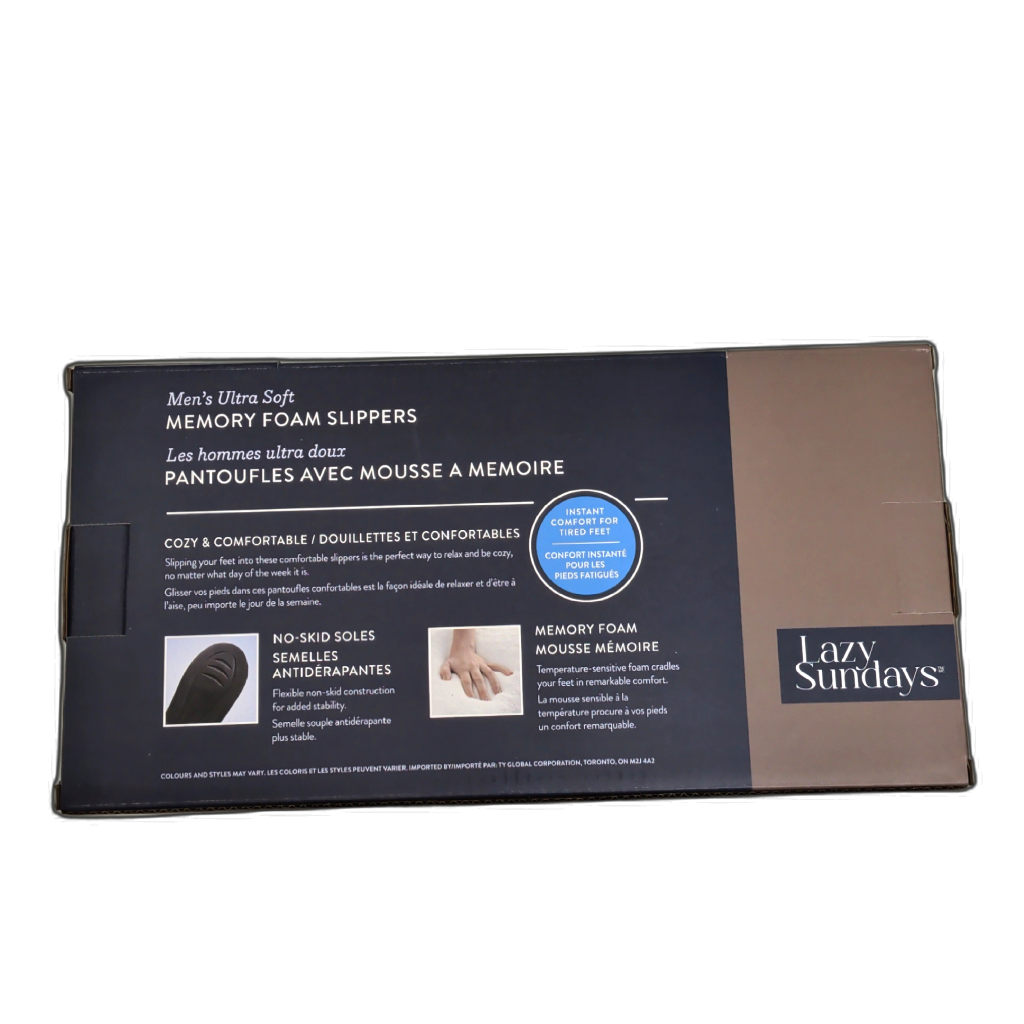 Men's Memory Foam Slippers Navy Assorted Sizes Lazy Sundays