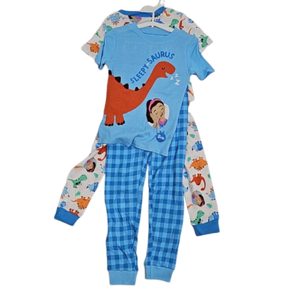 Ensemble de pyjama pour enfant, bleu, motif « Sleepy Saurus », taille 5T, lot de 2. Mme Rachel