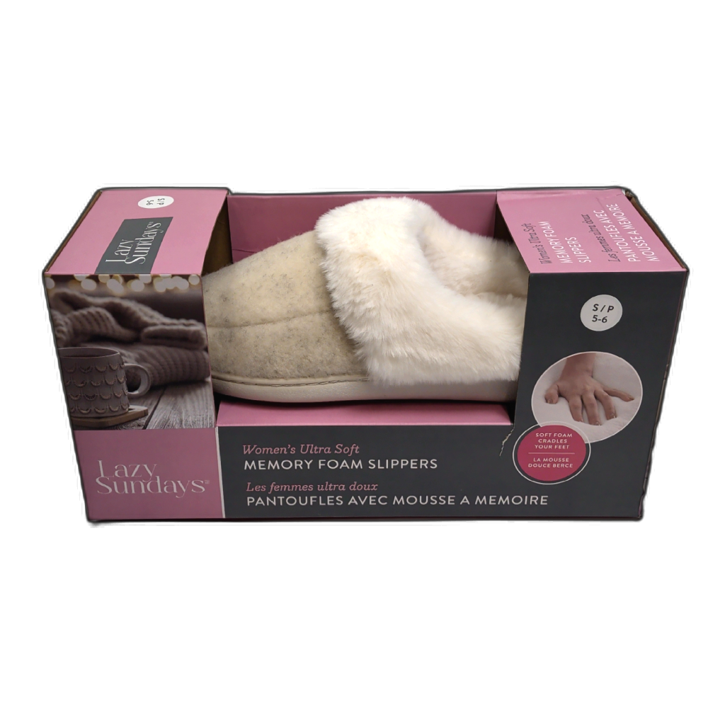 Women's Memory Foam Slippers Rabbit Fur Stone Wool Assorted Sizes Lazy Sundays