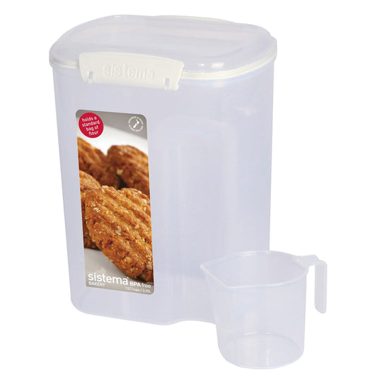 BakeIt 3.25L Storage Container w/Cup, Locking Lid Clear Plastic - Additional View