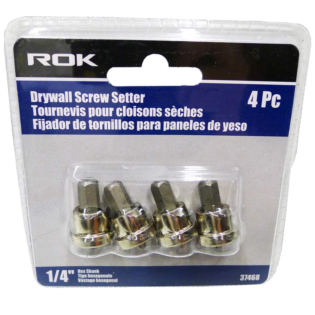 Embout de vissage pour vis à placo, lot de 4, tige 1/4"