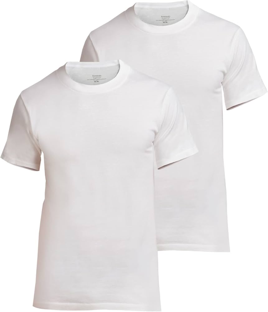 Men's Crew Neck T-Shirts White Large 2pk. Mountain Ridge