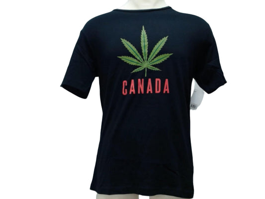T-Shirt Black Medium Marijuana Canada