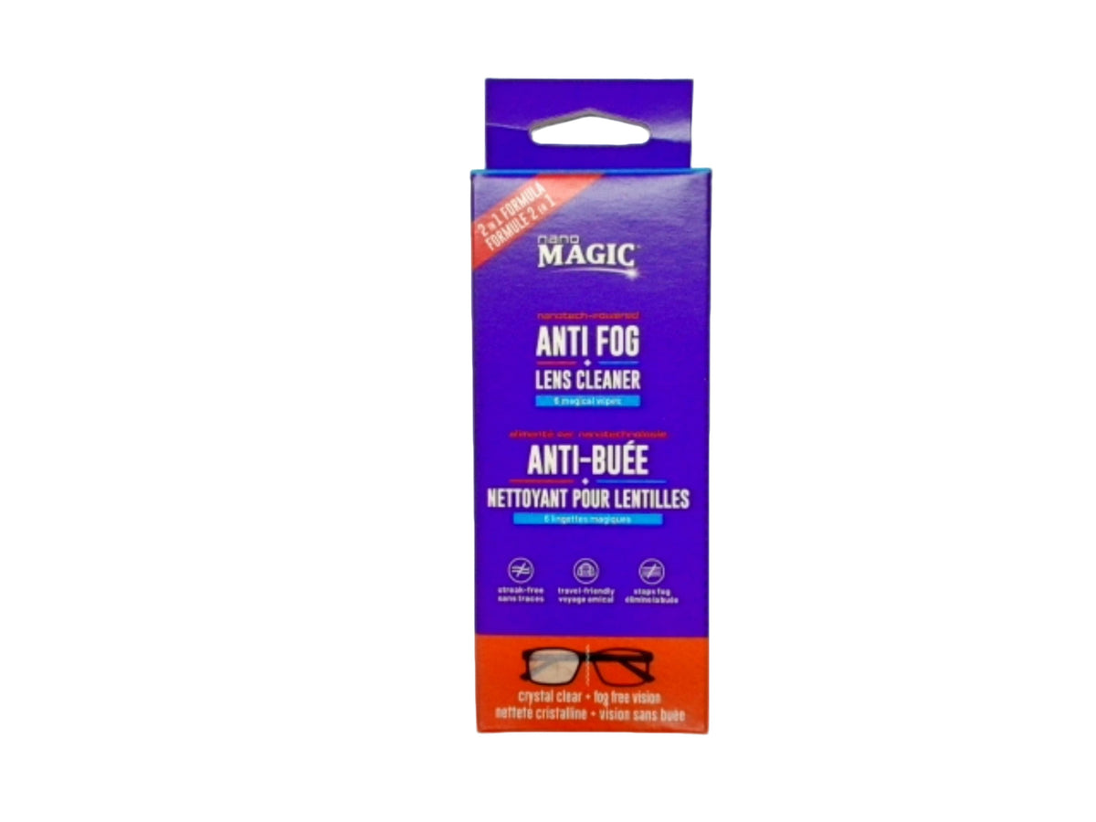 Nano Magic Anti-buée + Nettoyant pour lunettes 6 lingettes magiques