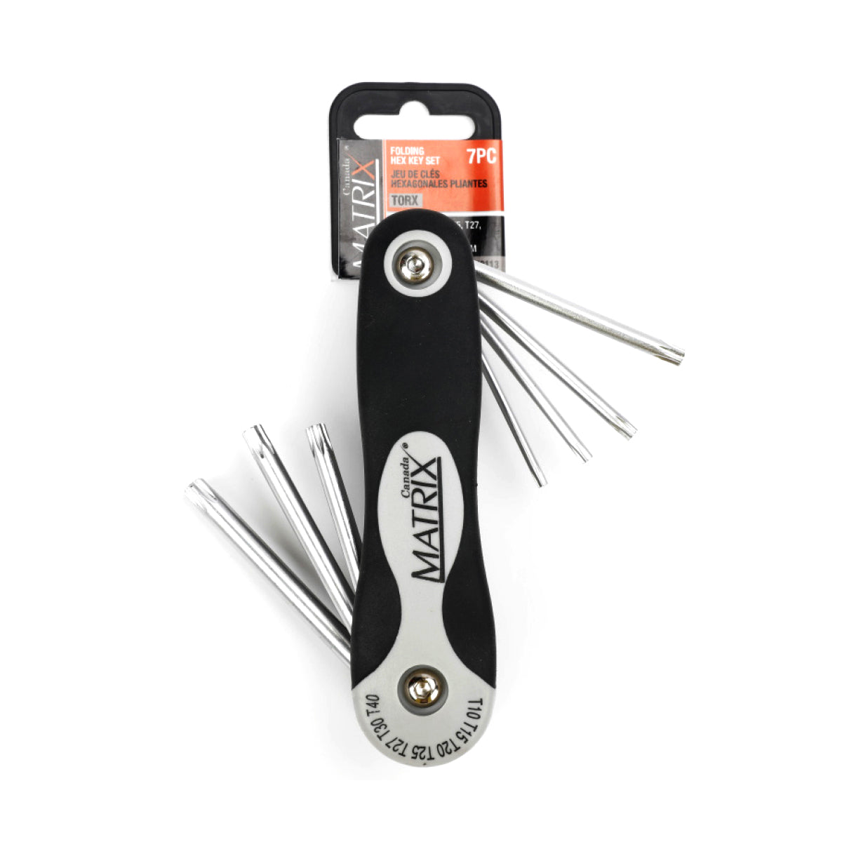 Jeu de clés Torx inviolables repliables 8 pièces