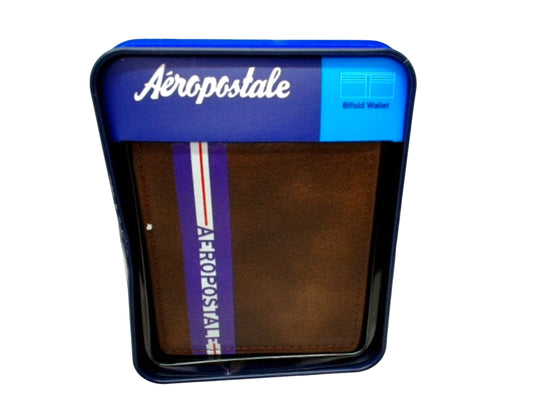 Aeropostale Bifold Wallet Brown w/Stripe