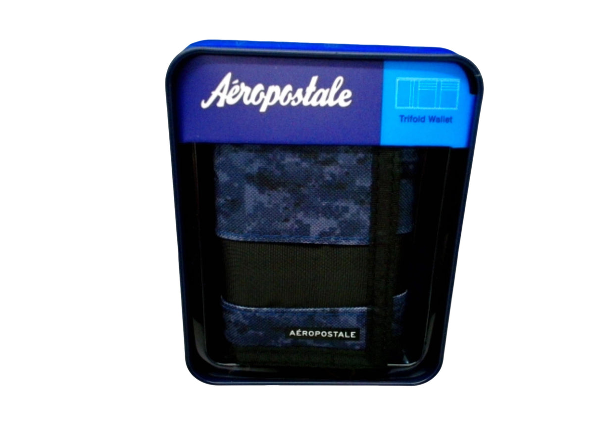Aeropostale Trifold Wallet Navy Camo