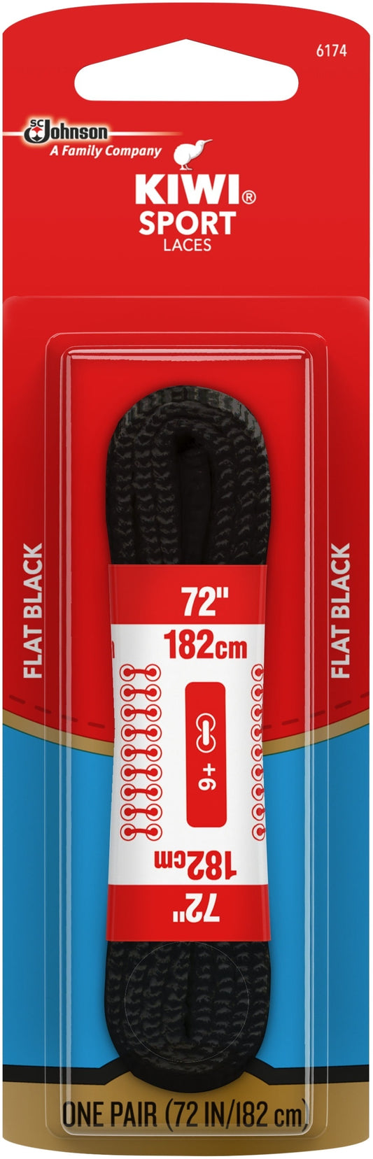 Shoe Lace Flat Black 72" Kiwi Sport